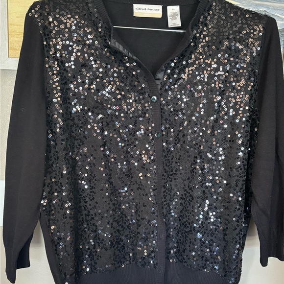Alfred Dunner Woman Black Sequin Sweater 2X - Picture 1 of 2